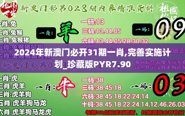 2024年新澳门必开31期一肖,完善实施计划_珍藏版PYR7.90