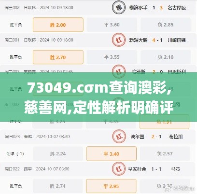 73049.cσm查询澳彩,慈善网,定性解析明确评估_传承版FYN7.20