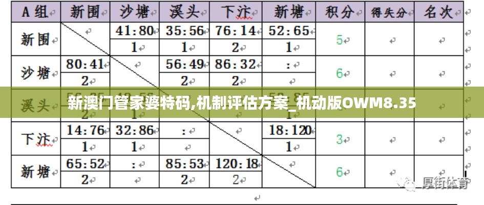 新澳门管家婆特码,机制评估方案_机动版OWM8.35