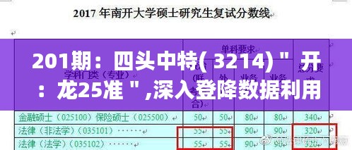 201期：四头中特( 3214)＂ 开：龙25准＂,深入登降数据利用_获取版IIZ4.32