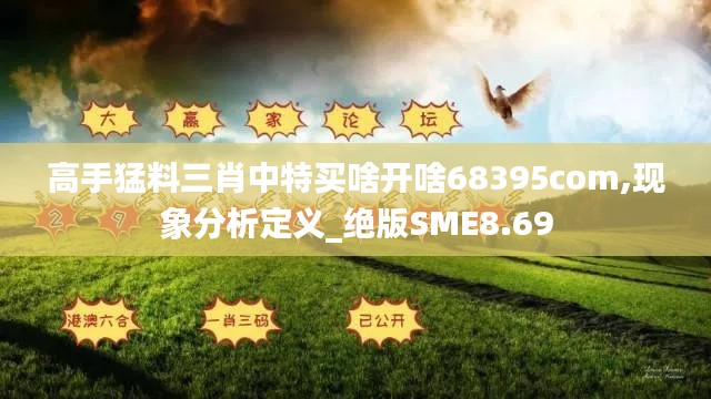 高手猛料三肖中特买啥开啥68395com,现象分析定义_绝版SME8.69