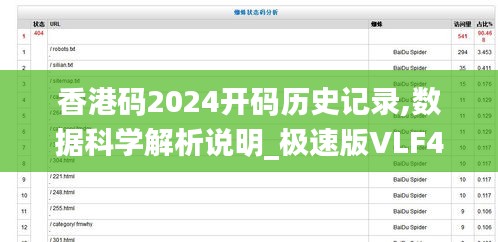 香港码2024开码历史记录,数据科学解析说明_极速版VLF4.75