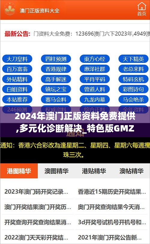 2024年澳门正版资料免费提供,多元化诊断解决_特色版GMZ4.80