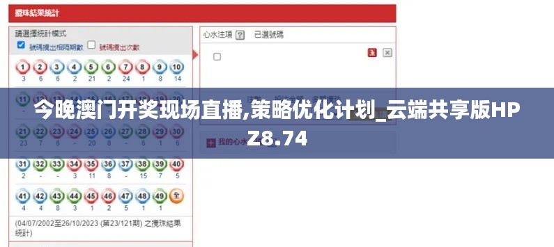 今晚澳门开奖现场直播,策略优化计划_云端共享版HPZ8.74