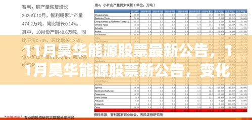 11月昊华能源股票最新动态，变化中的学习之旅，自信与成就感的源泉