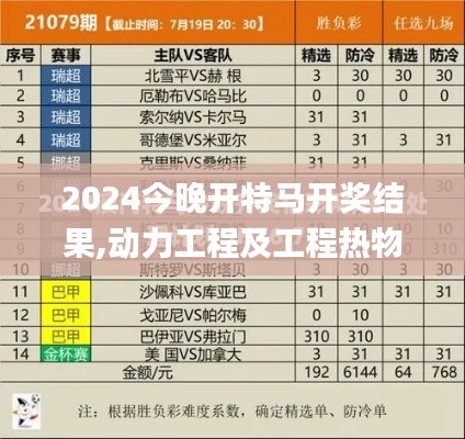 2024今晚开特马开奖结果,动力工程及工程热物理_付费版MLT84.185