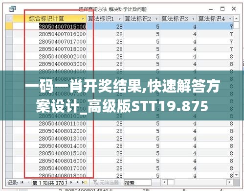 一码一肖开奖结果,快速解答方案设计_高级版STT19.875