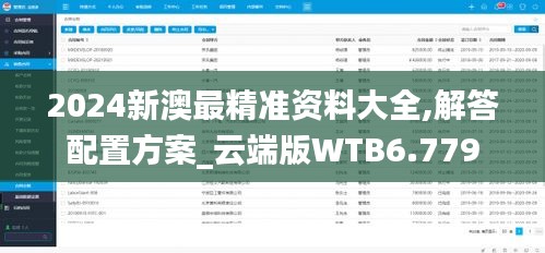 2024新澳最精准资料大全,解答配置方案_云端版WTB6.779