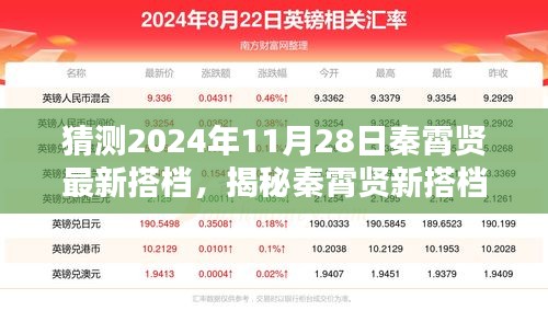 揭秘秦霄贤新搭档，预测舞台新星揭晓时刻，2024年11月28日重磅揭晓！