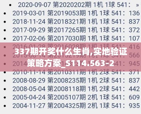 337期开奖什么生肖,实地验证策略方案_S114.563-2