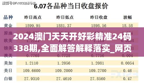 2024澳门天天开好彩精准24码338期,全面解答解释落实_网页款98.438-1