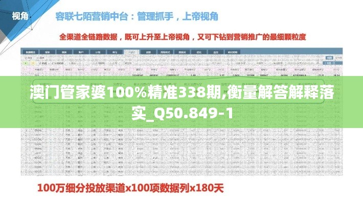 澳门管家婆100%精准338期,衡量解答解释落实_Q50.849-1