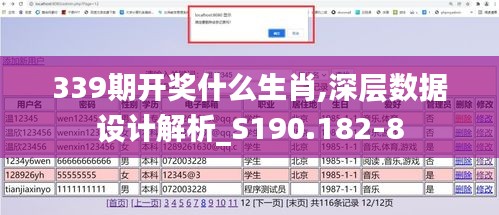 339期开奖什么生肖,深层数据设计解析_S190.182-8