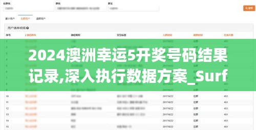 2024澳洲幸运5开奖号码结果记录,深入执行数据方案_Surface11.832