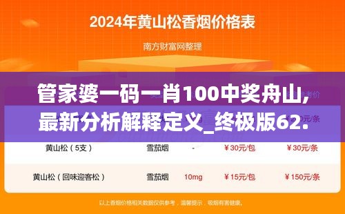 管家婆一码一肖100中奖舟山,最新分析解释定义_终极版62.281