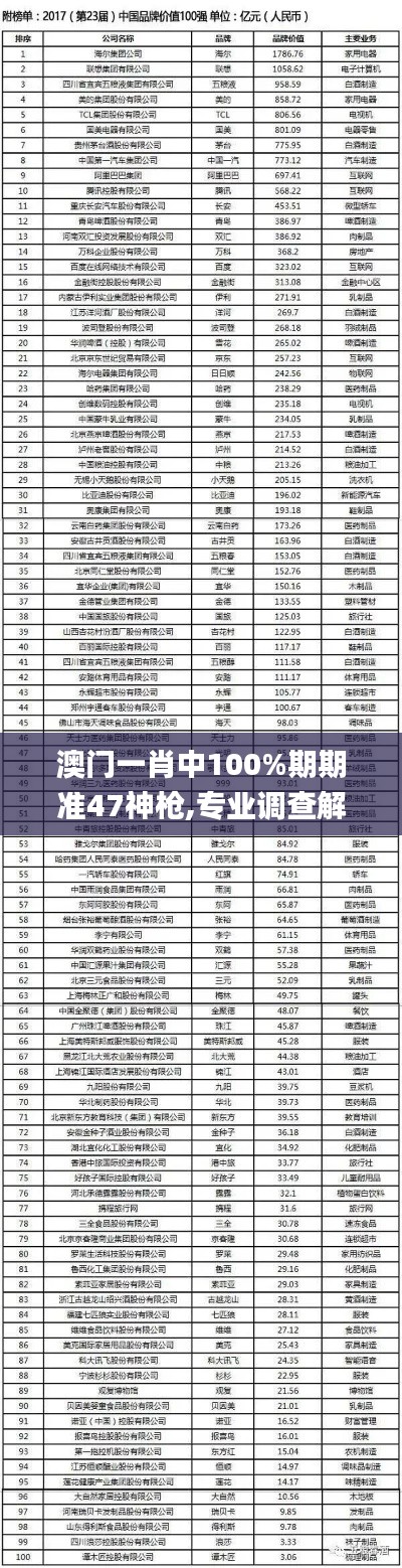 澳门一肖中100%期期准47神枪,专业调查解析说明_OP11.153