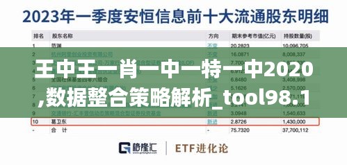 王中王一肖一中一特一中2020,数据整合策略解析_tool98.141