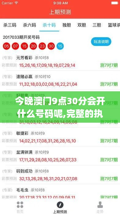 今晚澳门9点30分会开什么号码呢,完整的执行系统评估_U97.538