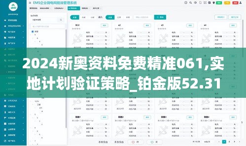 2024新奥资料免费精准061,实地计划验证策略_铂金版52.311