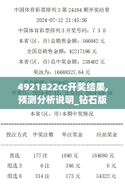 4921822cc开奖结果,预测分析说明_钻石版175.724