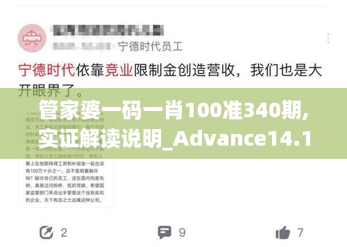 管家婆一码一肖100准340期,实证解读说明_Advance14.129