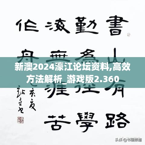 新澳2024濠江论坛资料,高效方法解析_游戏版2.360