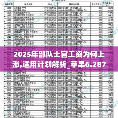 2025年部队士官工资为何上涨,适用计划解析_苹果6.287