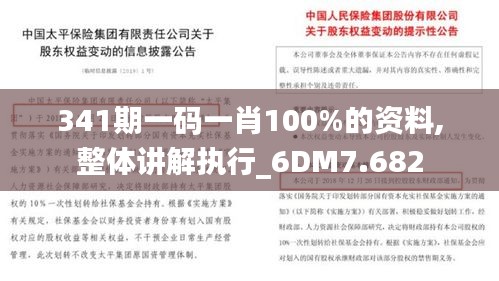 341期一码一肖100%的资料,整体讲解执行_6DM7.682