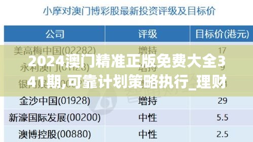 2024澳门精准正版免费大全341期,可靠计划策略执行_理财版4.632