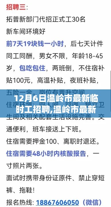 温岭市临时工招聘现象，最新动态、利弊分析与个人观察