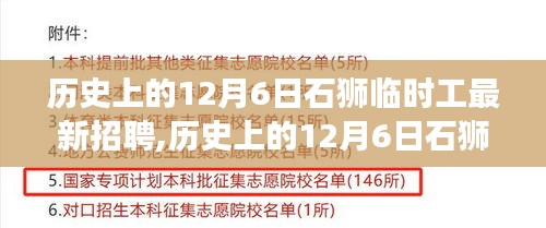 历史上的12月6日石狮临时工最新招聘信息及行业洞察速递