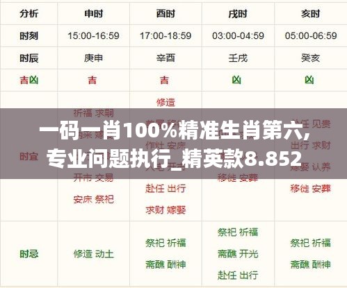 一码一肖100%精准生肖第六,专业问题执行_精英款8.852