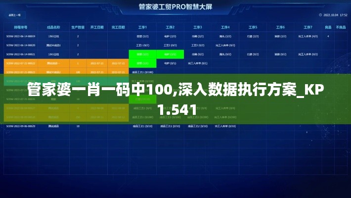 管家婆一肖一码中100,深入数据执行方案_KP1.541