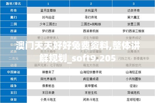 澳门天天好好兔费资料,整体讲解规划_soft9.205