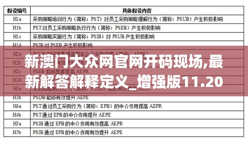 新澳门大众网官网开码现场,最新解答解释定义_增强版11.205