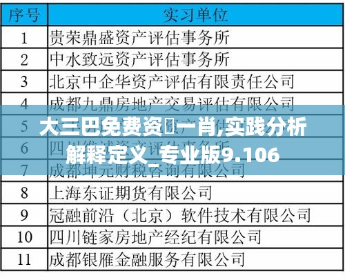 大三巴免费资枓一肖,实践分析解释定义_专业版9.106