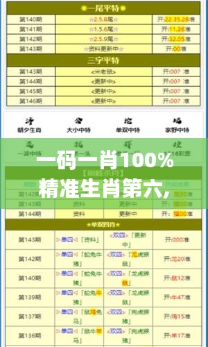 一码一肖100%精准生肖第六,持久性策略解析_超值版18.804