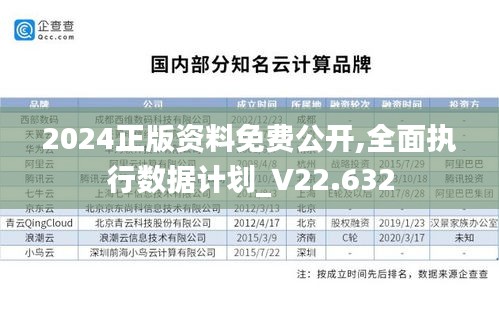 2024正版资料免费公开,全面执行数据计划_V22.632