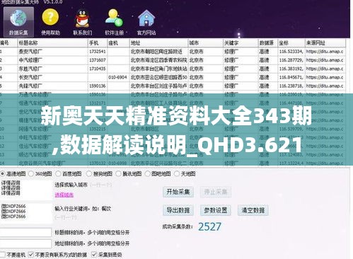 新奥天天精准资料大全343期,数据解读说明_QHD3.621