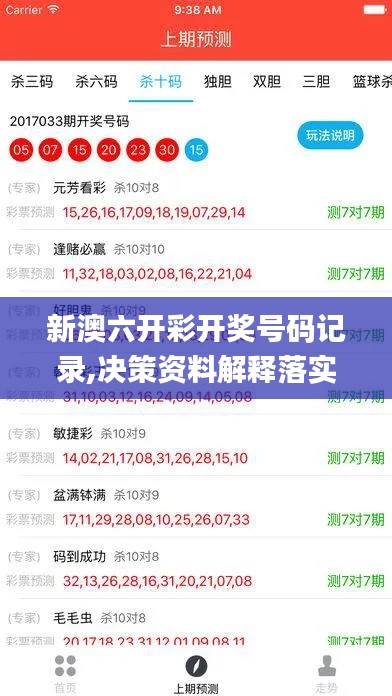 新澳六开彩开奖号码记录,决策资料解释落实_专业版3.514