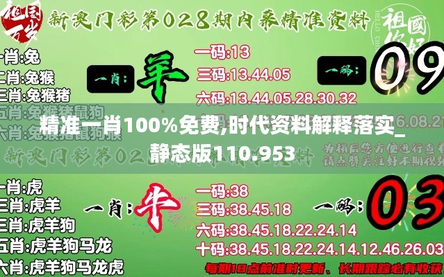 精准一肖100%免费,时代资料解释落实_静态版110.953