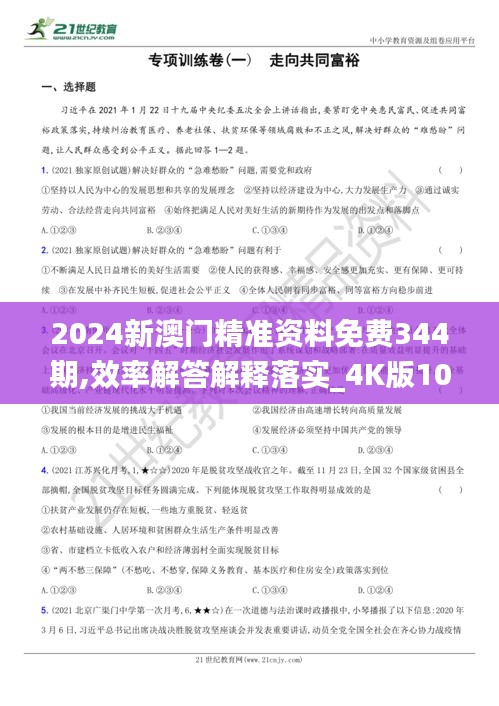 2024新澳门精准资料免费344期,效率解答解释落实_4K版10.415