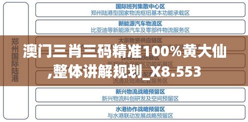 澳门三肖三码精准100%黄大仙,整体讲解规划_X8.553