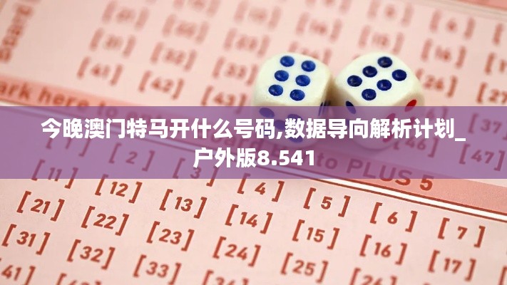 今晚澳门特马开什么号码,数据导向解析计划_户外版8.541