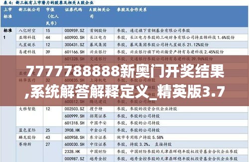 7777788888新奥门开奖结果,系统解答解释定义_精英版3.727