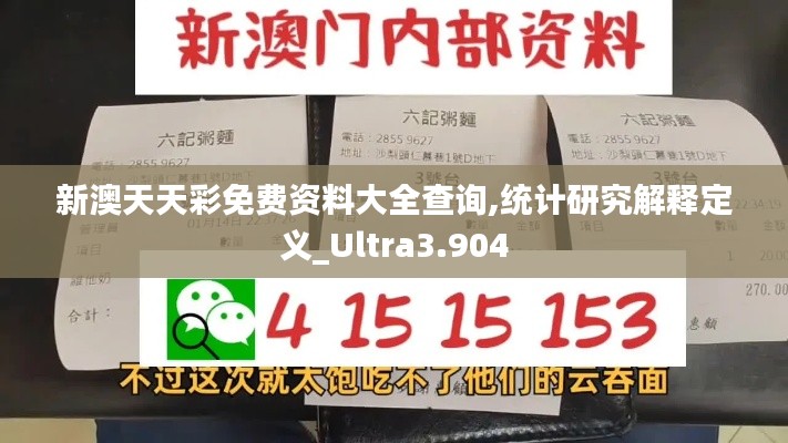 新澳天天彩免费资料大全查询,统计研究解释定义_Ultra3.904