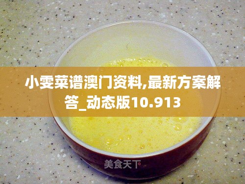 小雯菜谱澳门资料,最新方案解答_动态版10.913