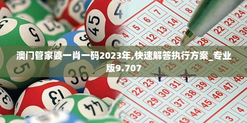 澳门管家婆一肖一码2023年,快速解答执行方案_专业版9.707