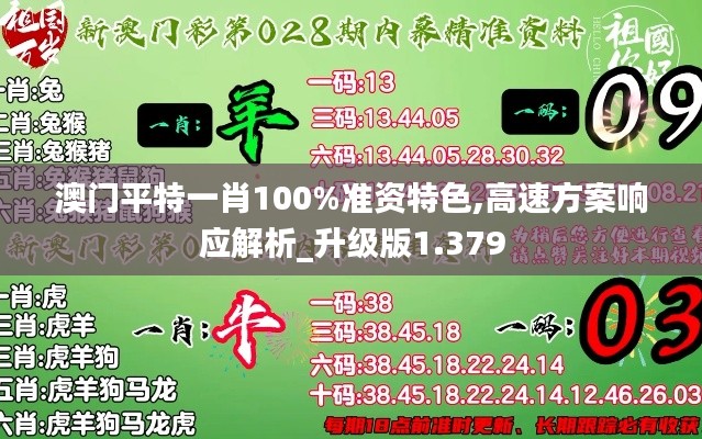 澳门平特一肖100%准资特色,高速方案响应解析_升级版1.379