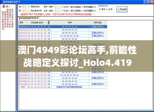 澳门4949彩论坛高手,前瞻性战略定义探讨_Holo4.419